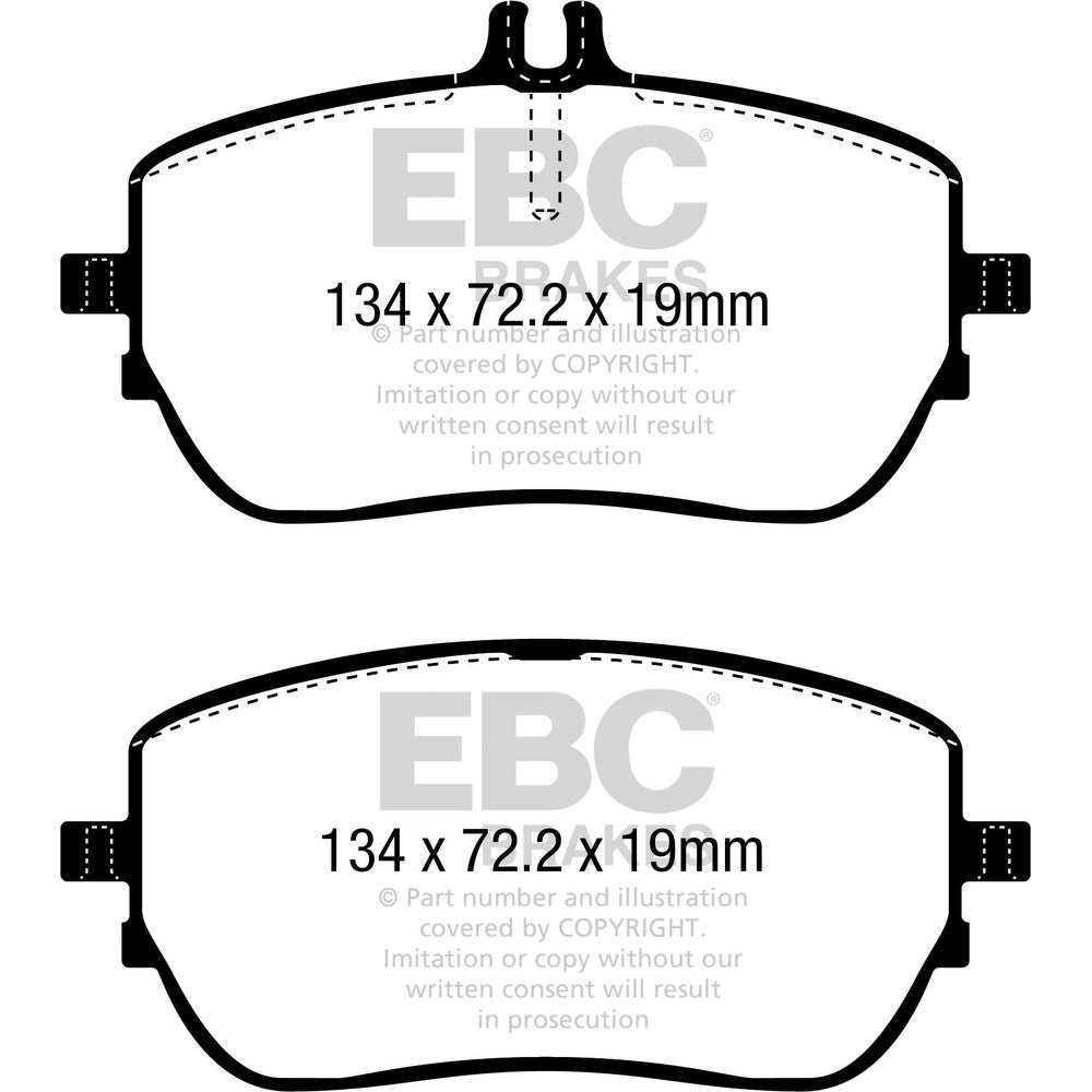 EBC Yellowstuff Brake Pads 134mm x 72.2mm DP42388R - Front