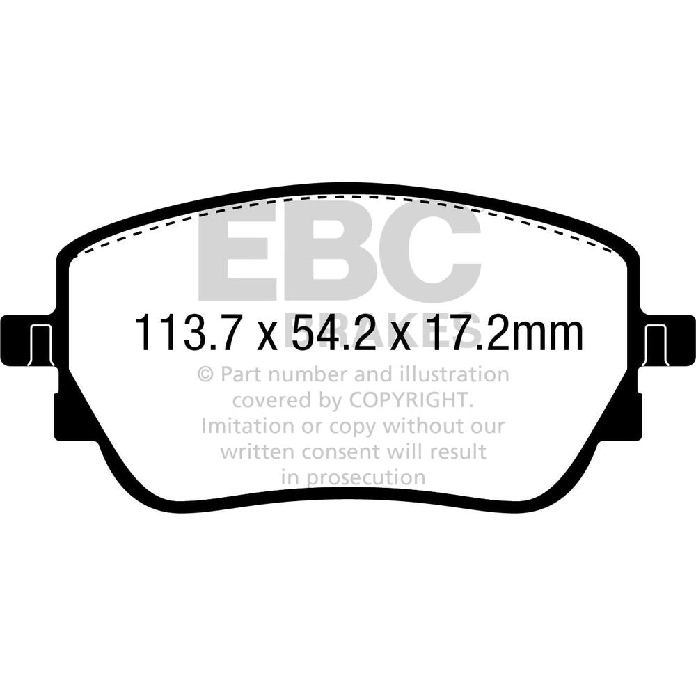 EBC Greenstuff 2000 Brake Pads 113.7mm x 54.2mm DP22391 - Rear