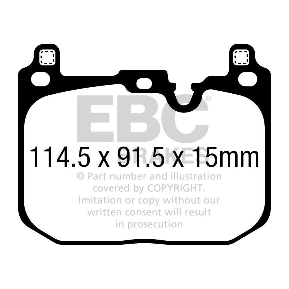 EBC Ultimax Brake Pads 114.5mm x 91.5mm DPX2393 - Front