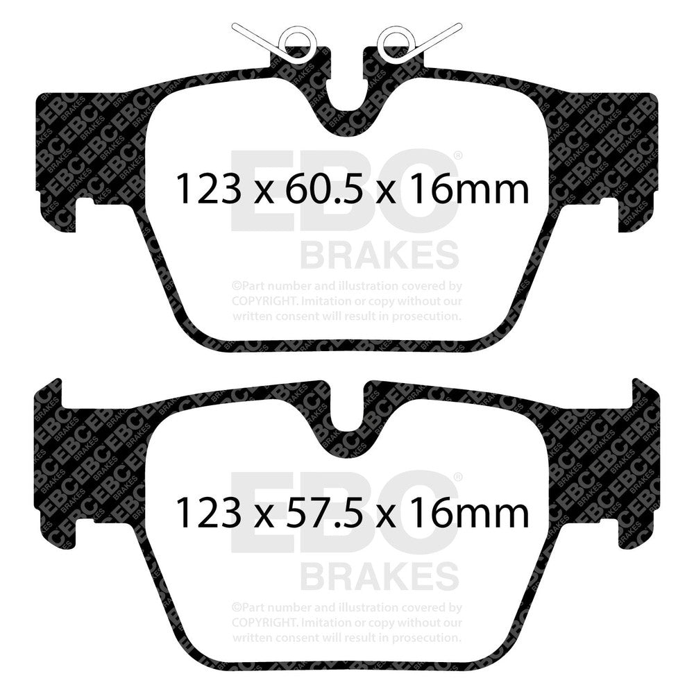 EBC Ultimax Brake Pads 122.7mm x 60.5mm DPX2394 - Rear