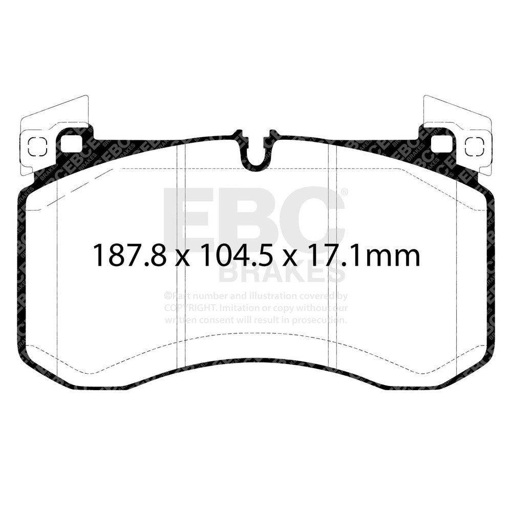 EBC Greenstuff 6000 Brake Pads 187.8mm x 104.5mm DP62409 - Front