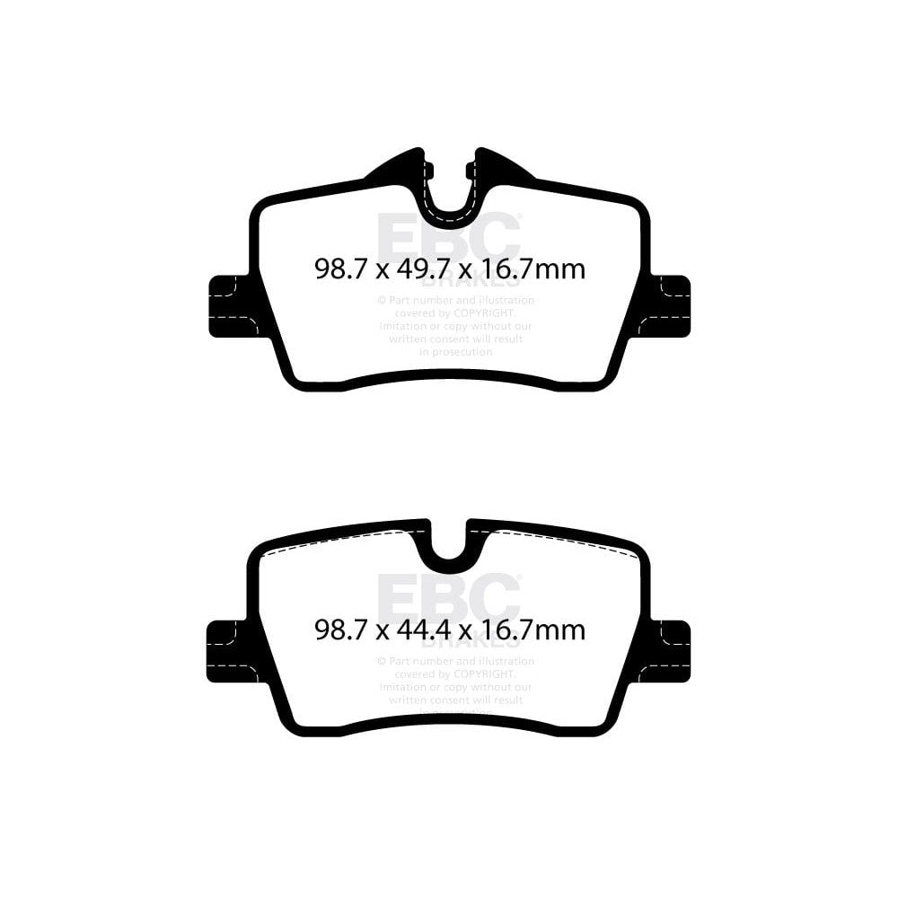 EBC Greenstuff 2000 Brake Pads 98.7mm x 49.7mm DP22414 - Rear