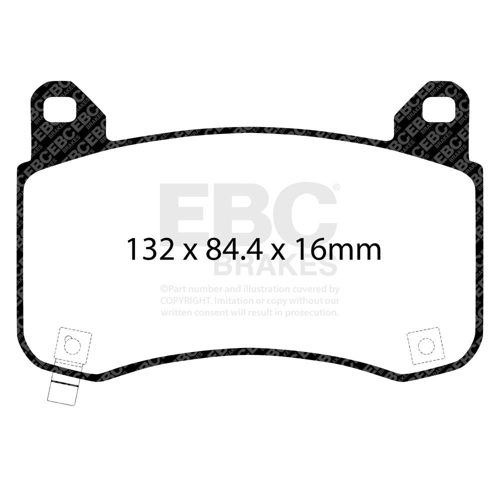 EBC Bluestuff NDX Brake Pads 132mm x 84mm DP52418NDX - Front