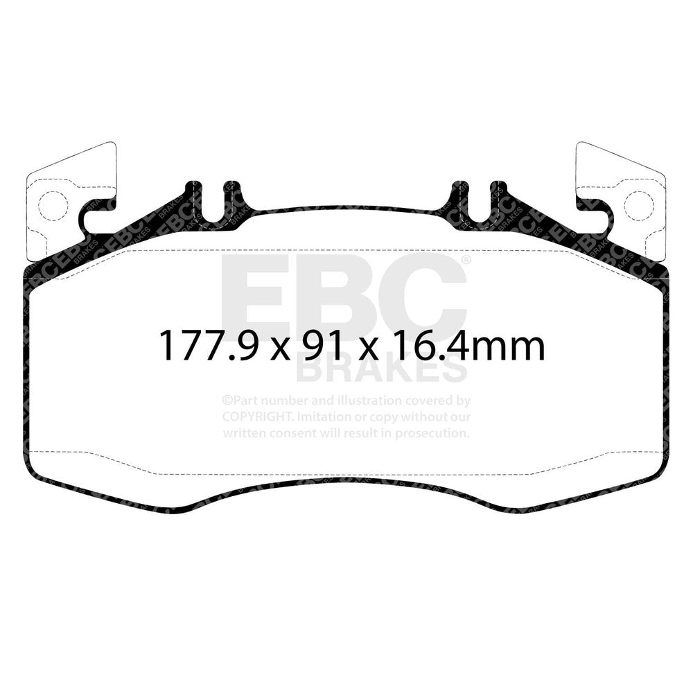 EBC Bluestuff Brake Pads 177.9mm x 91mm DP52424NDX - Front