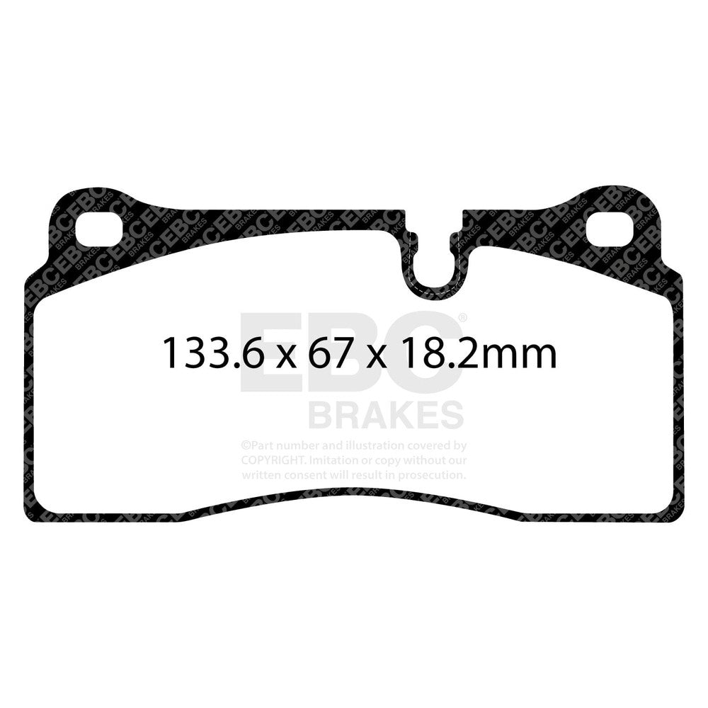 EBC Yellowstuff Brake Pads 133.6mm x 67mm DP42425R - Rear