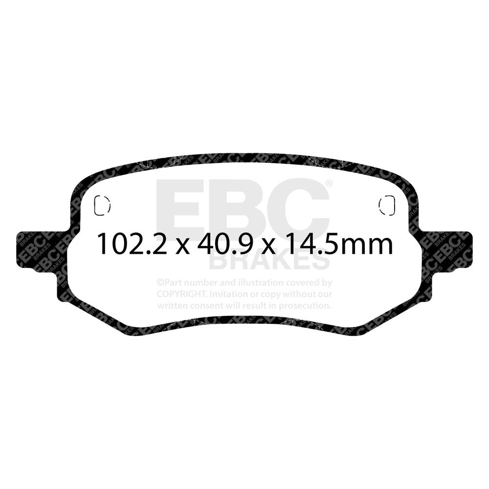 EBC Greenstuff 2000 Brake Pads 102mm x 41mm DP22432 - Rear