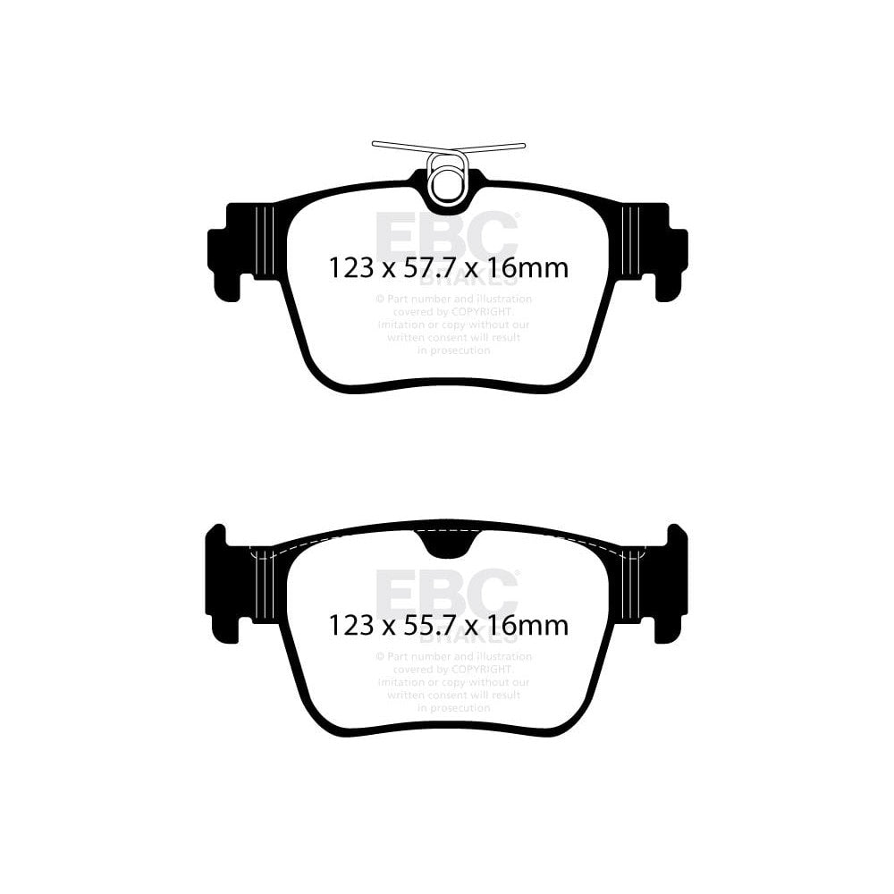 EBC Ultimax Brake Pads 123mm x 57.7mm DPX2438 - Rear