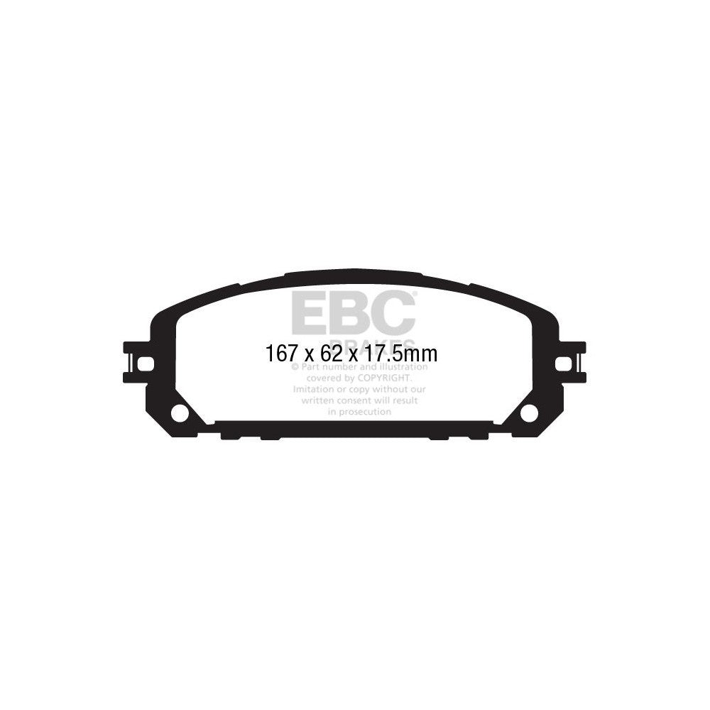 EBC Yellowstuff Brake Pads 167mm x 62mm DP43030R - Front