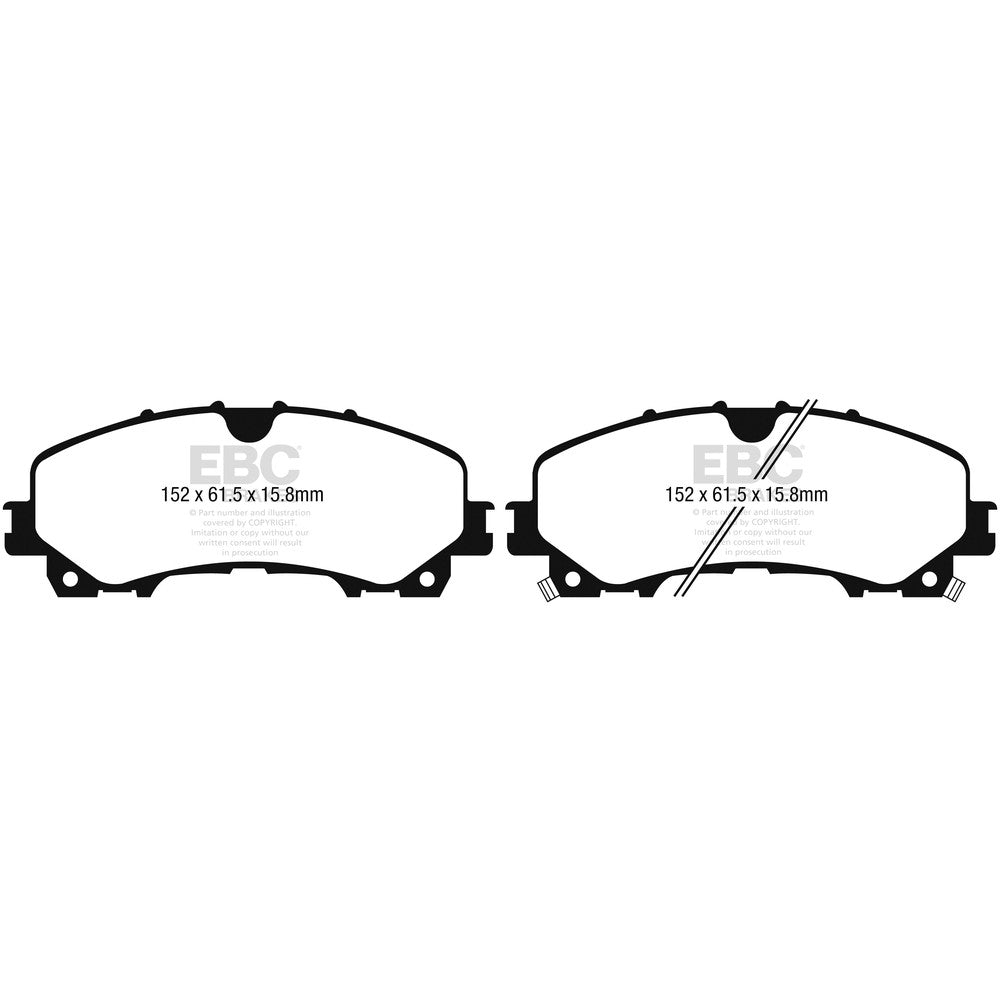 EBC Ultimax Brake Pads 152mm x 61.5mm DPX3036 - Front