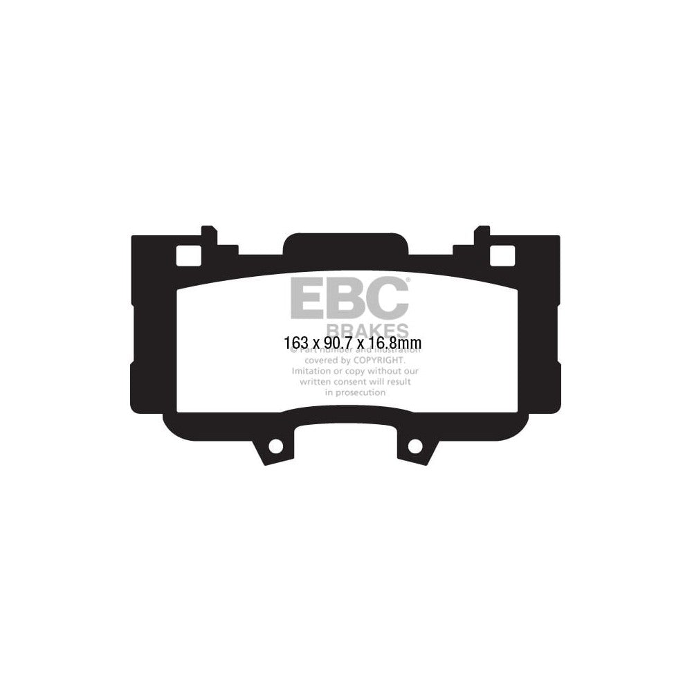 EBC Bluestuff NDX Brake Pads 163mm x 90.7mm DP53042NDX - Front