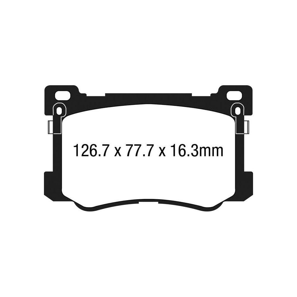EBC Redstuff Brake Pads 126.7mm x 77.7mm DP33048C - Front