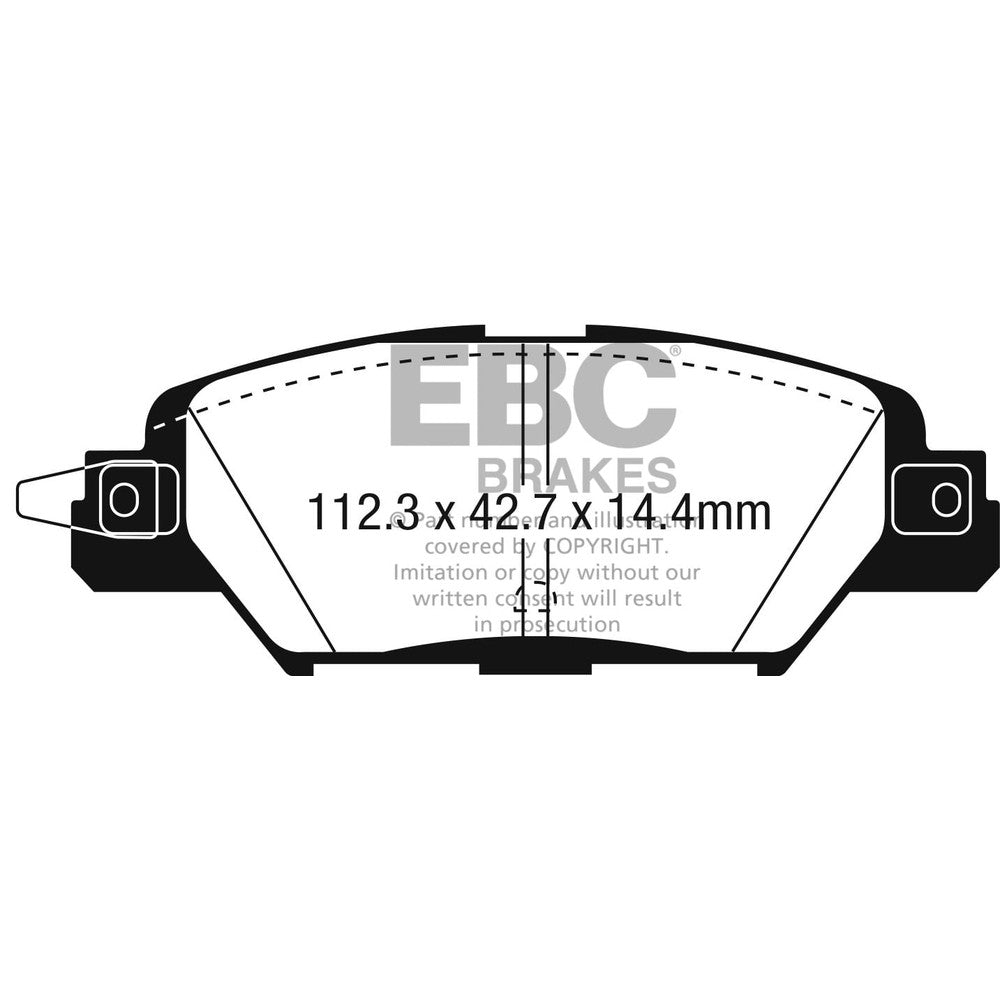 EBC Ultimax Brake Pads 112.3mm x 42.7mm DPX3071 - Rear