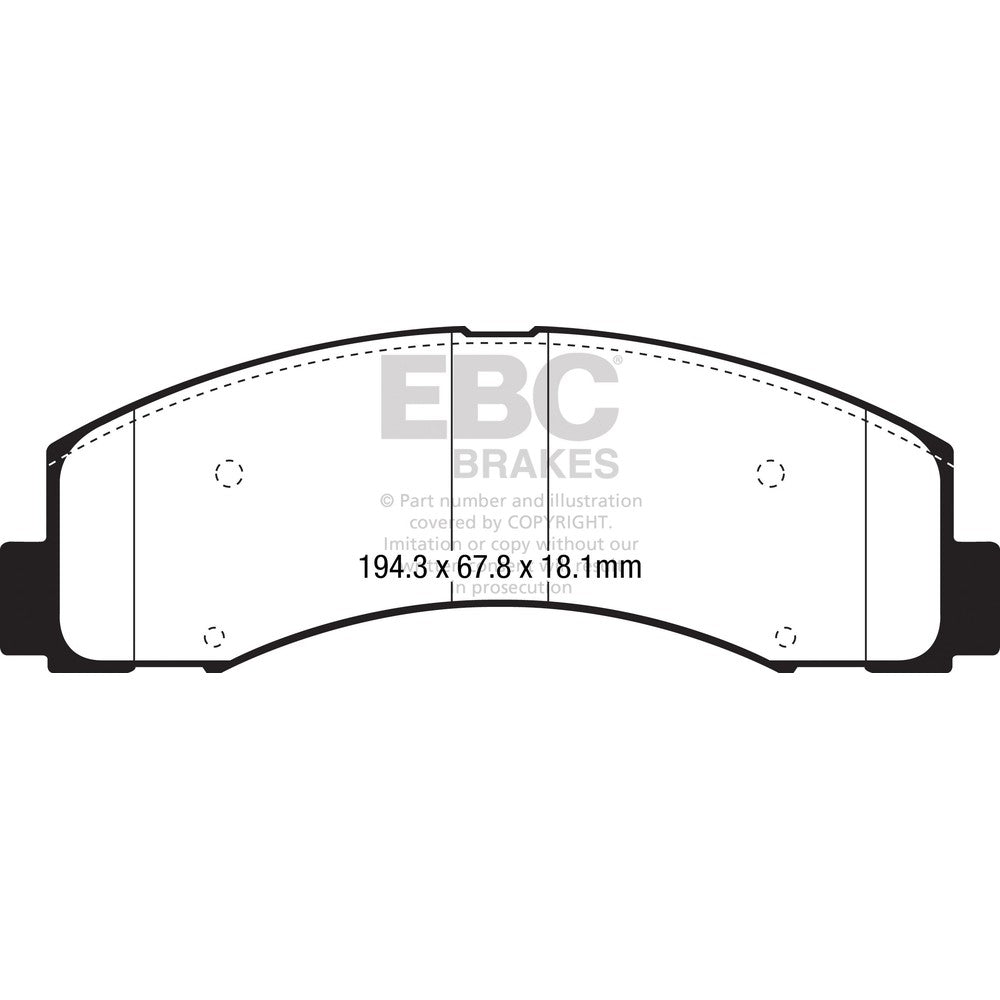 EBC Greenstuff 6000 Brake Pads 194.3mm x 67.8mm DP63088 - Front