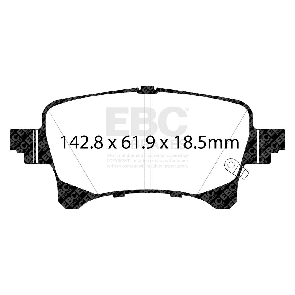 EBC Ultimax Brake Pads 142.8mm x 61.9mm DPX3093 - Rear