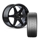 Enkei T6R 18x9.5 ET45 Black Wheels Continental Sport Contact 7 265/35/18 Tyre (Set of 4) Honda Civic Type R FK8