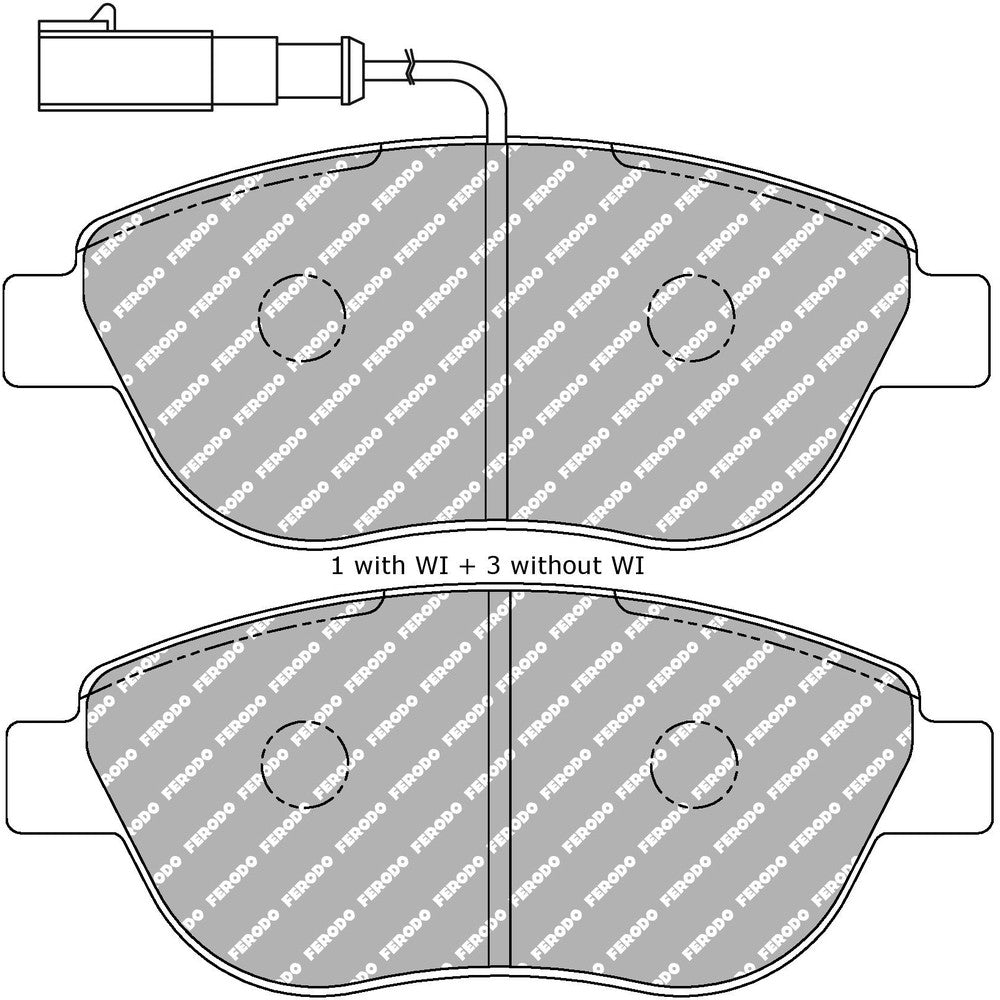 Ferodo DS Performance Brake Pads 137mm x 57.4mm FDS1467 - Front