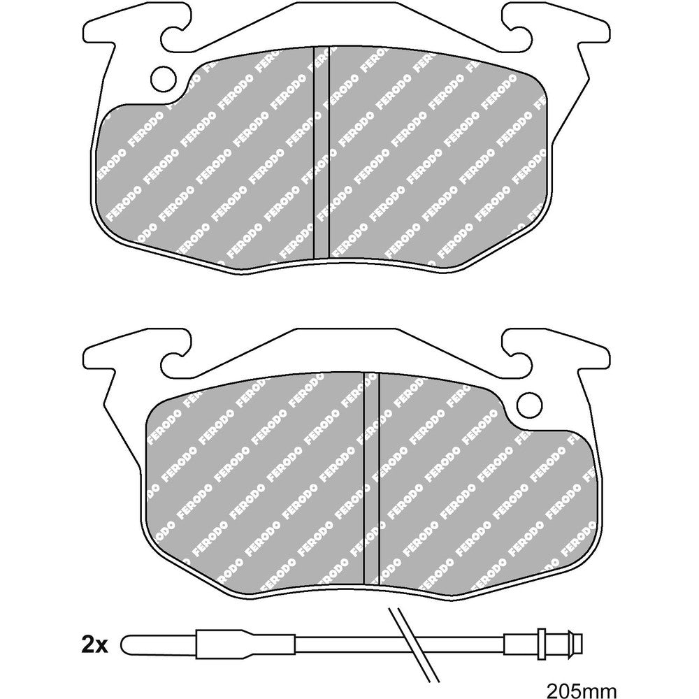 Ferodo DS Performance Brake Pads 105mm x 54mm FDS393 - Front