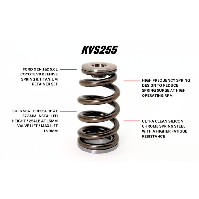 Kelford Cams Beehive Valve Spring and Titantium Retainer Set Ford Gen1 Gen2 5.0L Coyote V8