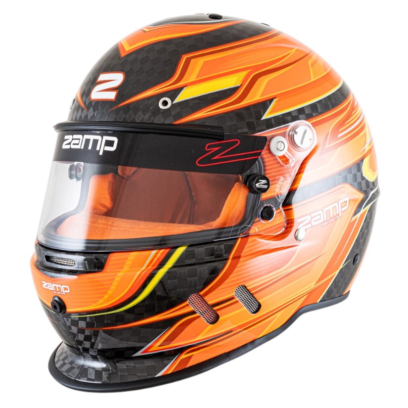 Zamp RZ 67D Helmet Snell SA2025 Carbon Orange / Yellow