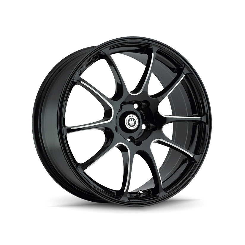 Konig Illusion Alloy Wheel 17x7 ET40 5x114.3 Gloss Black Ball Cut Machine 73.1mm CB