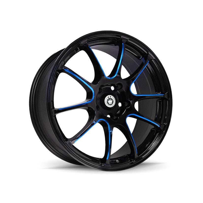 Konig Illusion Alloy Wheel 17x7 ET40 5x100 Gloss Black Blue Tinted Clearcoat 73.1mm CB