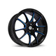 Konig Illusion Alloy Wheel 17x7 ET40 5x100 Gloss Black Blue Tinted Clearcoat 73.1mm CB