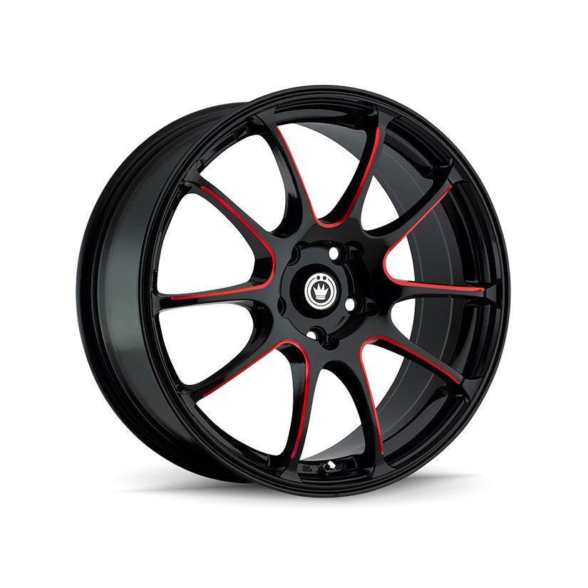 Konig Illusion Alloy Wheel 17x7 ET40 5x114.3 Gloss Black Red Tinted Clearcoat 73.1mm CB