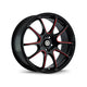 Konig Illusion Alloy Wheel 17x7 ET40 5x100 Gloss Black Red Tinted Clearcoat 73.1mm CB