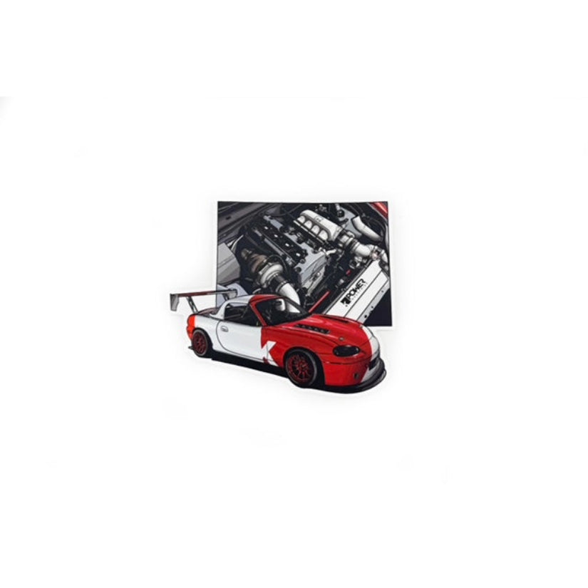 KPower Animated Race Car Sticker
