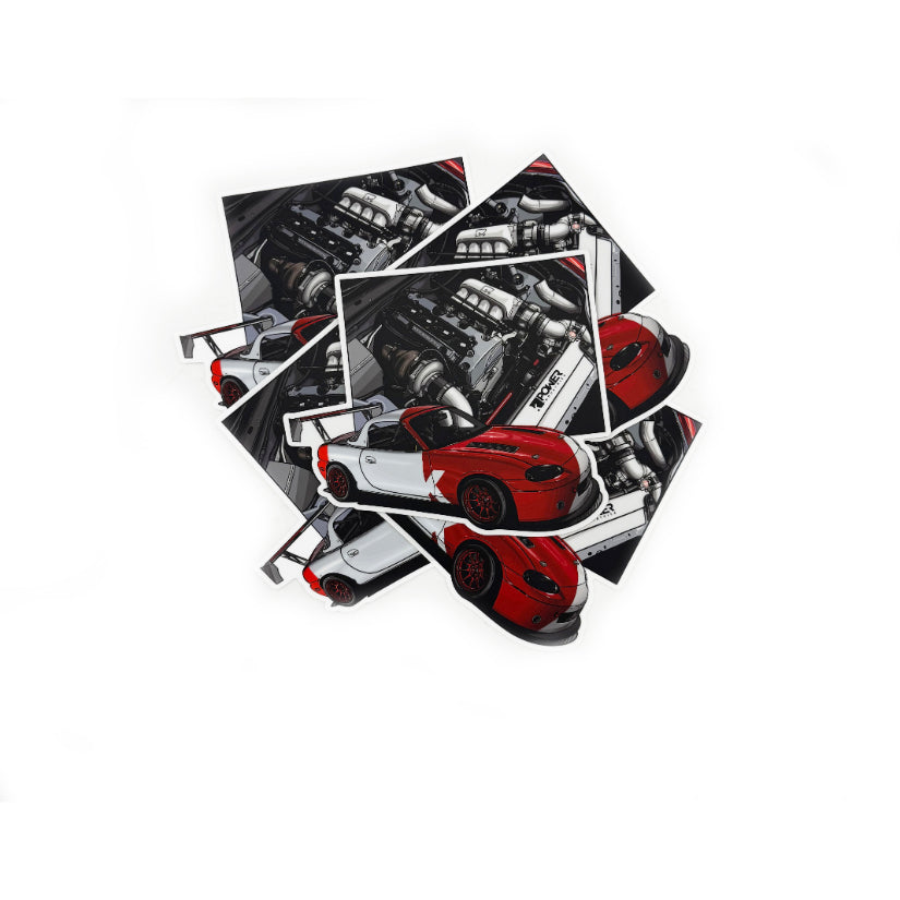 KPower Animated Race Car Sticker