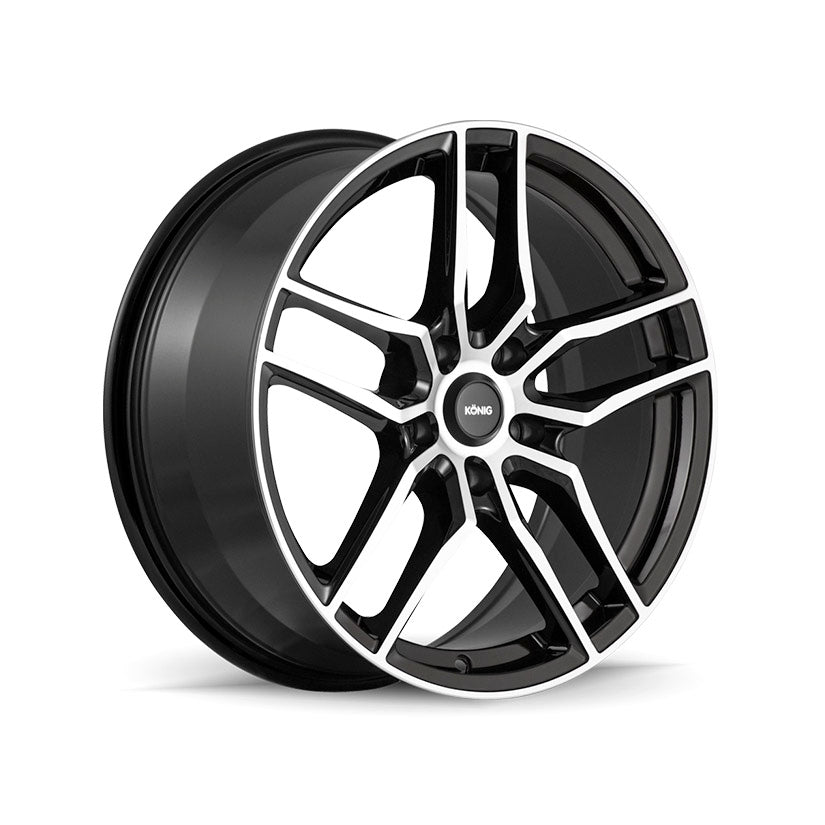 Konig Intention Alloy Wheel 16x7.5 ET45 5x108 Gloss Black Machined Face 73.1mm CB