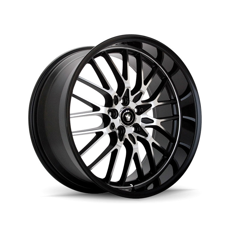 Konig Lace Alloy Wheel 17x8 ET45 5x112 Gloss Black Machined Face 73.1mm CB