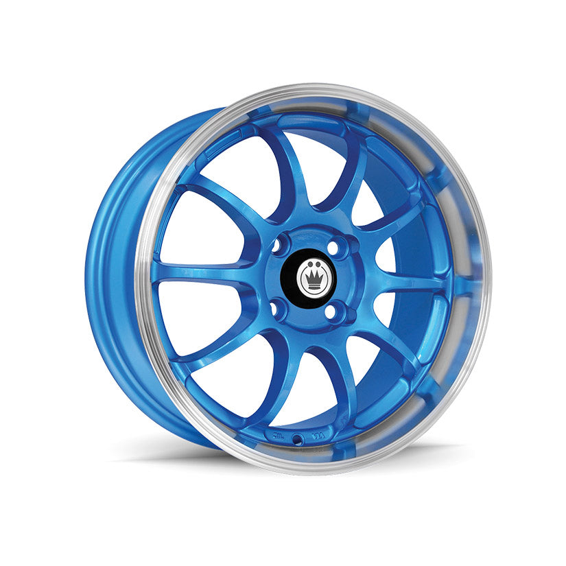 Konig Lightning Alloy Wheel 15x7 ET38 4x100 Blue Machined Lip 73.1mm CB
