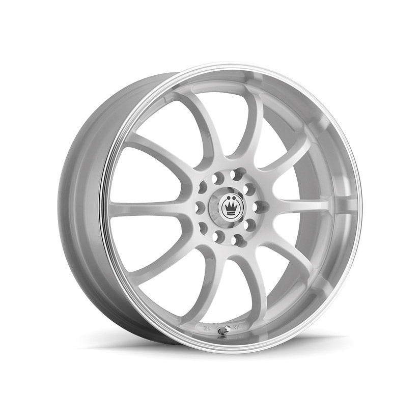 Konig Lightning Alloy Wheel 17x7 ET40 5x100, 5x114.3 Gloss White Machined Lip 73.1mm CB