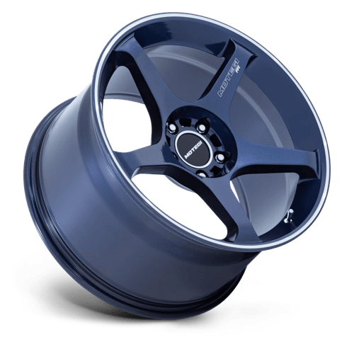 Motegi MR159 BATTLE V Alloy Wheel 18x9.5 ET35 5x120 Obsidian Blue Machined Lip Stripe 74.1mm CB