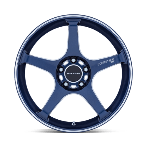 Motegi MR159 BATTLE V Alloy Wheel 18x9.5 ET35 5x120 Obsidian Blue Machined Lip Stripe 74.1mm CB
