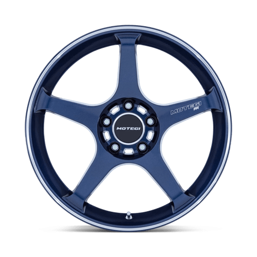 Motegi MR159 BATTLE V Alloy Wheel 18x9.5 ET38 5x114 Obsidian Blue Machined Lip Stripe 72.56mm CB