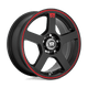 Motegi MR116 FS5 Alloy Wheel 18x8 ET45 5x112/5x114 Matt Black With Red Stripe 72.56mm CB