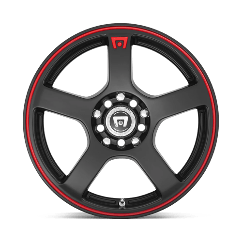 Motegi MR116 FS5 Alloy Wheel 15x6.5 ET40 4x100/4x108 Matt Black With Red Stripe 72.56mm CB