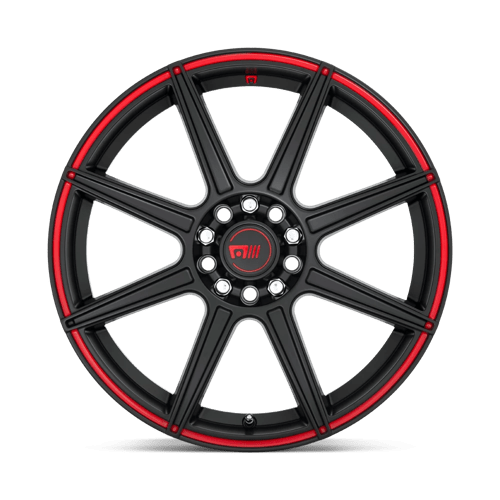 Motegi MR142 CS8 Alloy Wheel 18x8 ET45 5x112/5x114 Satin Black With Red Stripe 72.56mm CB