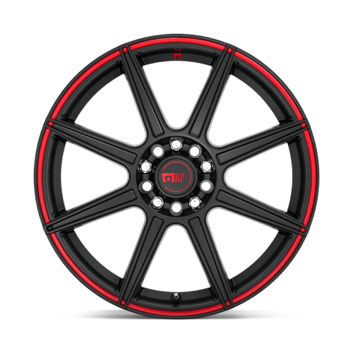 Motegi MR142 CS8 Alloy Wheel 18x8 ET45 5x114/5x120 Satin Black With Red Stripe 74.1mm CB