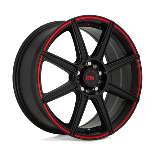 Motegi MR142 CS8 Alloy Wheel 15x6.5 ET40 4x100/4x114 Satin Black With Red Stripe 72.56mm CB