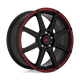 Motegi MR142 CS8 Alloy Wheel 18x8 ET45 5x112/5x114 Satin Black With Red Stripe 72.56mm CB