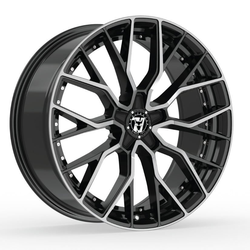 Wolfrace 71 Munich GTR Alloy Wheel 19x8.5 ET40 5x118 Gloss Raven Black Polished 110mm CB