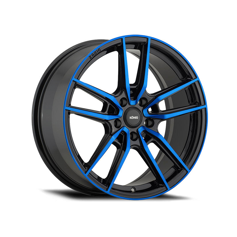 Konig Myth Alloy Wheel 19x8.5 ET40 5x114.3 Gloss Black With Blue Tinted Clearcoat 73.1mm CB