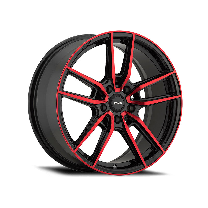 Konig Myth Alloy Wheel 18x8 ET43 5x112 Gloss Black With Red Tinted Clearcoat 66.6mm CB