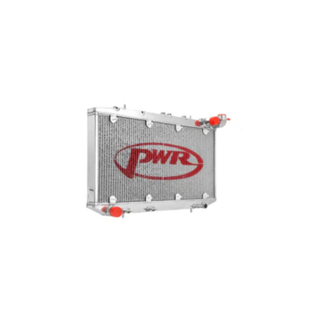 PWR 42mm Radiator with 12in SPAL Fan Mounts Nissan Pulsar N14 GTI-R 90-95