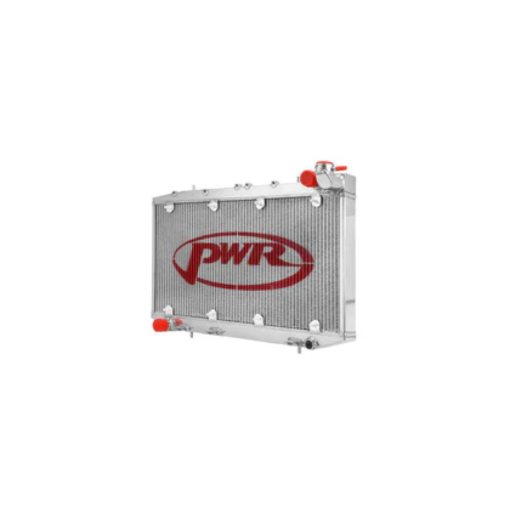PWR 42mm Radiator with 12in SPAL Fan Mounts Nissan Pulsar N14 GTI-R 90-95