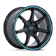 Rotiform RC208 BPU Alloy Wheel 19x8.5 ET35 5x114 Gloss Black With Teal Stripe 72.56mm CB