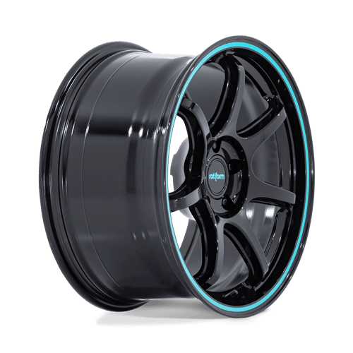 Rotiform RC208 BPU Alloy Wheel 18x9.5 ET38 5x120 Gloss Black With Teal Stripe 74.1mm CB